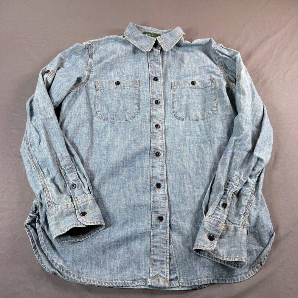 Lauren Ralph Lauren Jeans Co Blue Chambray Button Down Shirt Small